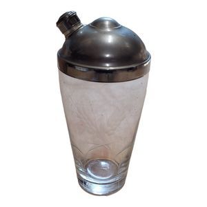 Vintage Glass Cocktail Shaker Fine Wheat by Javit